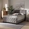 Baxton Studio Marion Grey Upholstered Button Tufted Queen Size Panel Bed 162-10327 - alternate 6